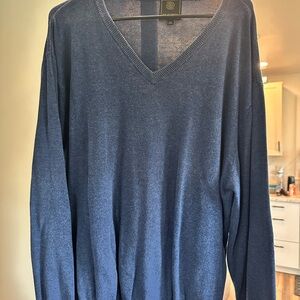 Men's Blue V-Neck Sweater